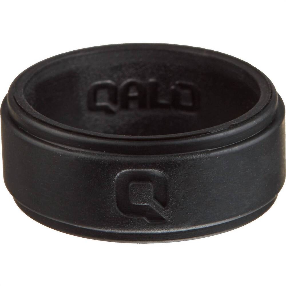 NEW QALO men's step edge q2x flat silicone wedding ring in charcoal